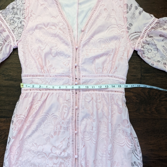 NWOT Pink Lace Maxi Dress or Duster - Picture 5 of 7